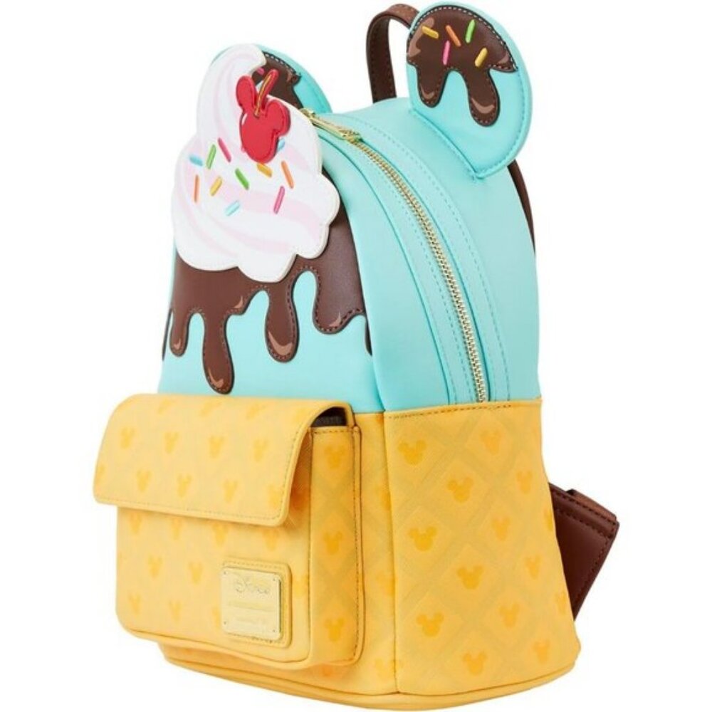 🆕Loungefly Women Disney Mickey and Minnie Mouse Sweets Ice Cream Mini Backpack - Picture 9 of 10